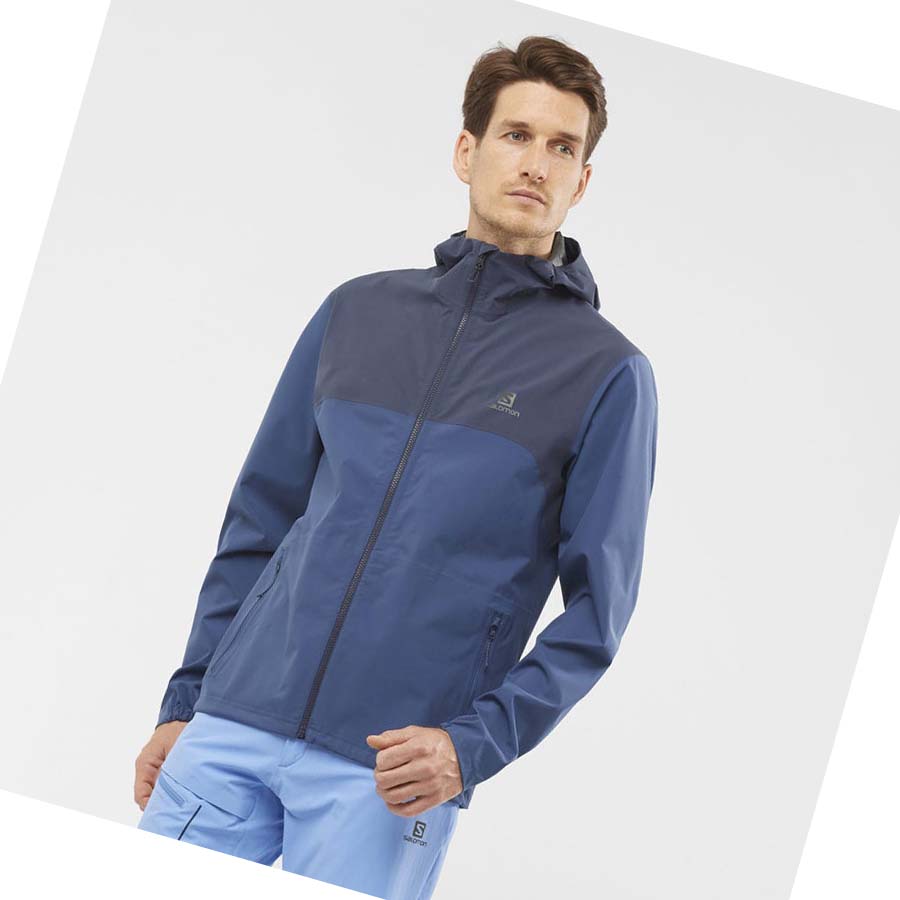 Chaquetas Salomon ESSENTIAL WATERPROOF 2.5L Hombre Azules | MX 3285ILH